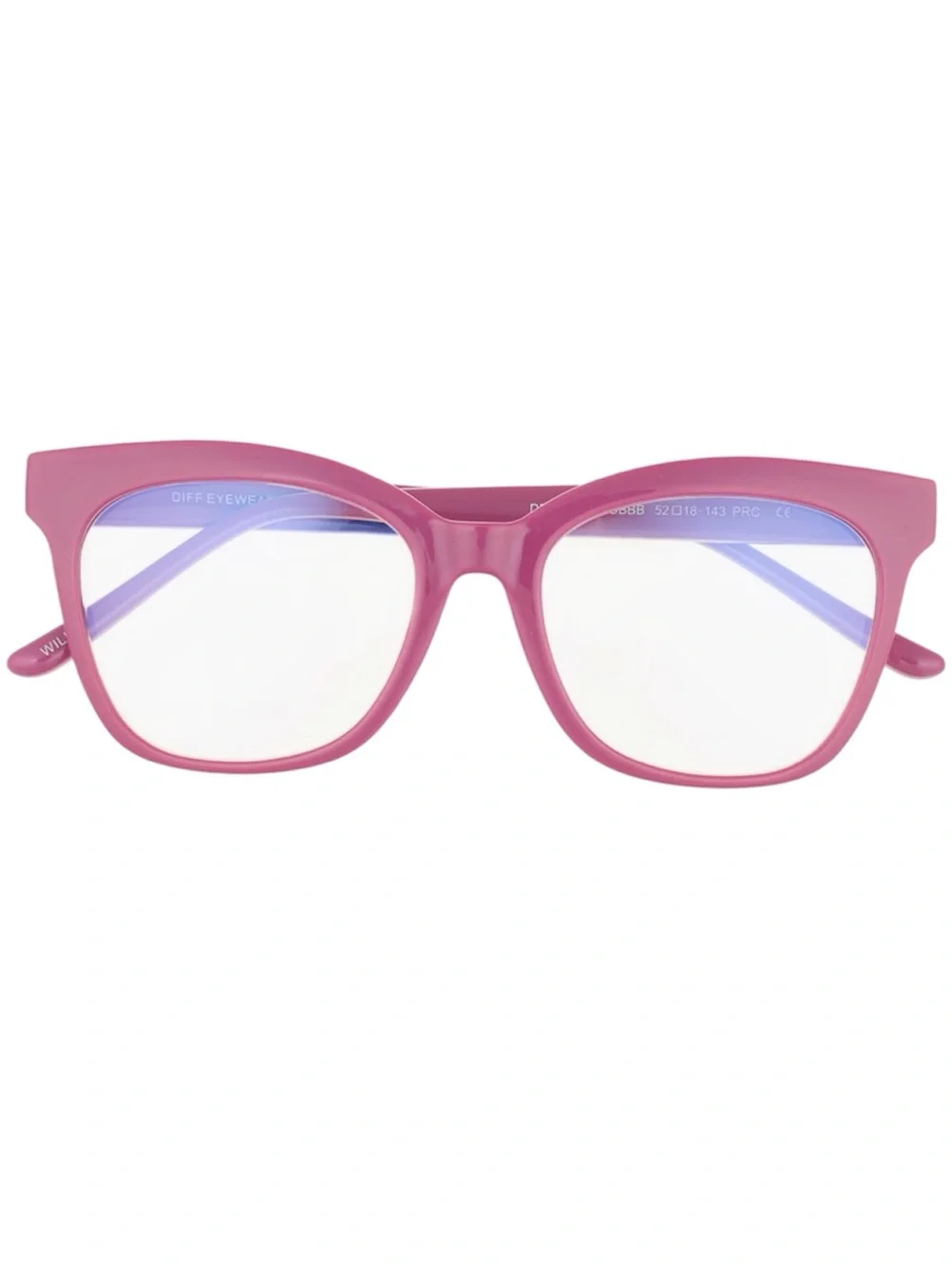 DIFF Willa Bluelight Glasses Bubblegum Pink Frame Blue Light Lens Square NWT